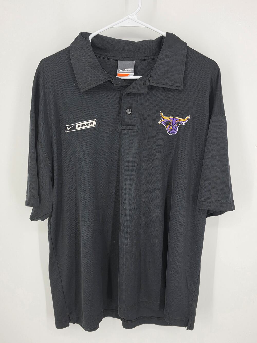Bauer Minnesota State Mavericks Men's XXL Black Hockey Polo NCAA CCHA